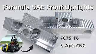 5-axis CNC custom race car front uprights manufacturing process video