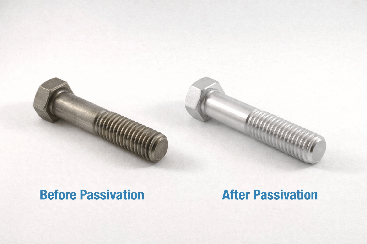 Stainless Steel Bolt Before And After Passivation